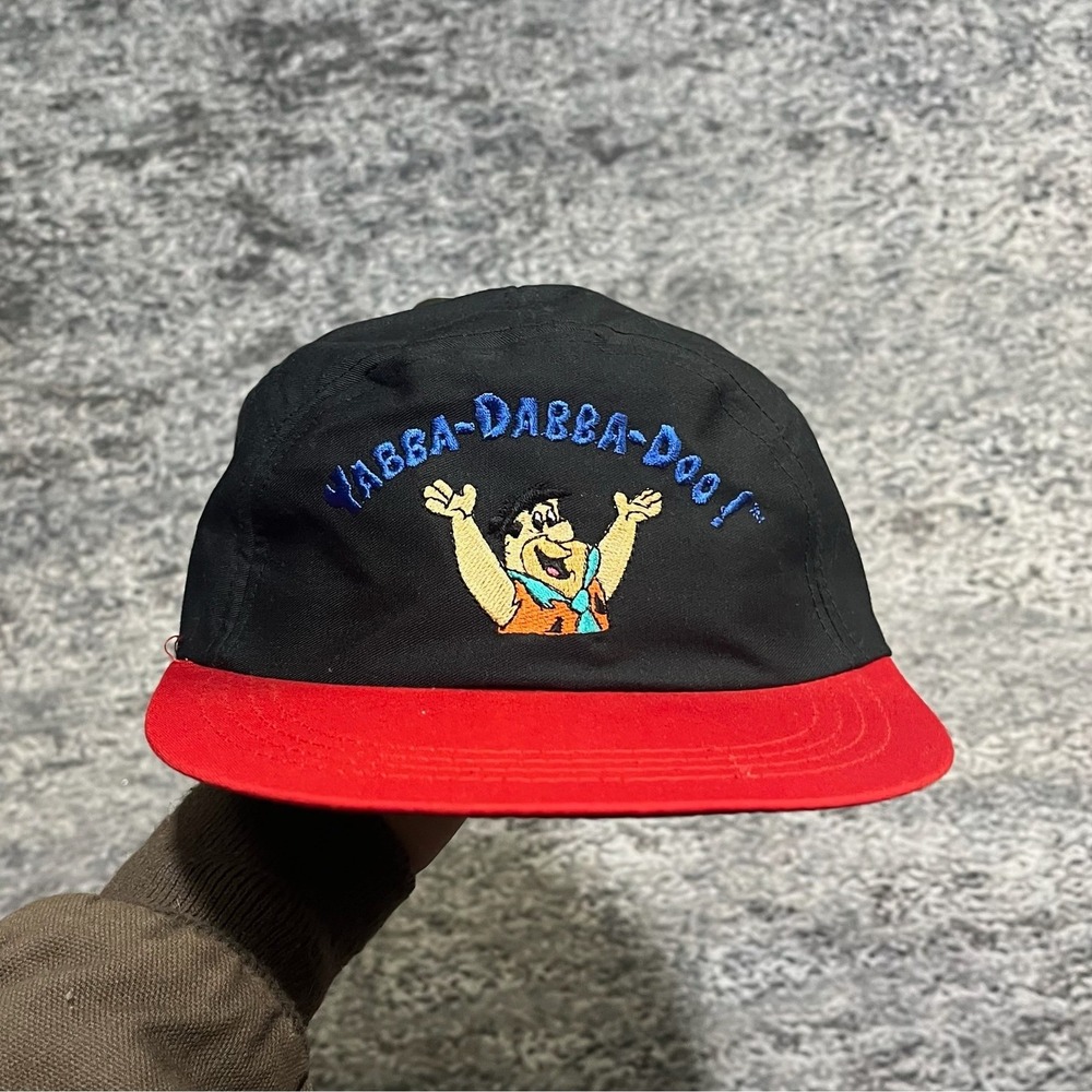 NWT Vintage Fred Flintstone Snapback Hat The Flinstones Embroidered Cartoon‎ Cap